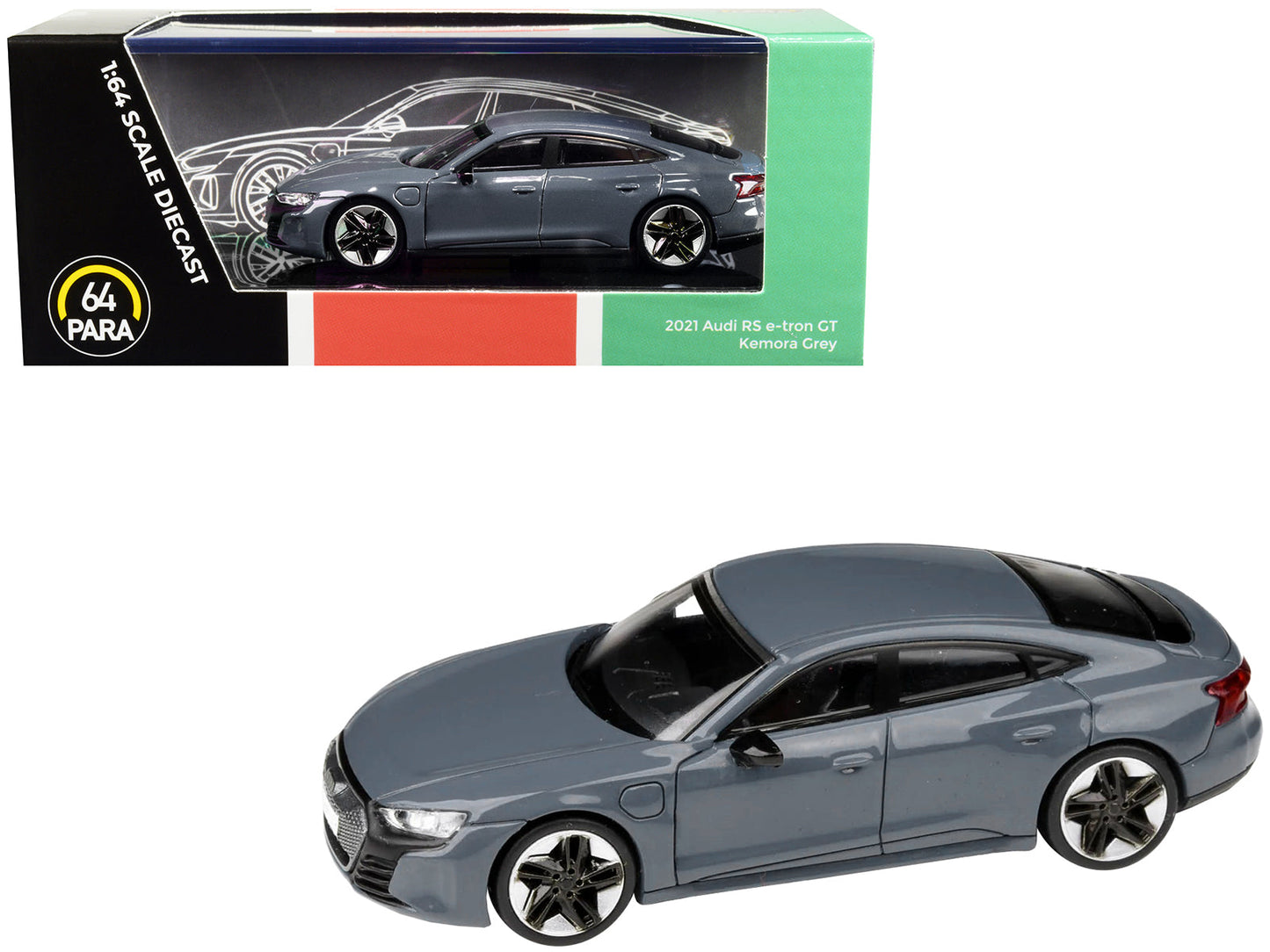 2021 Audi RS e-tron GT Kemora Gray 1/64 Diecast Model Car by Paragon free shipping USA