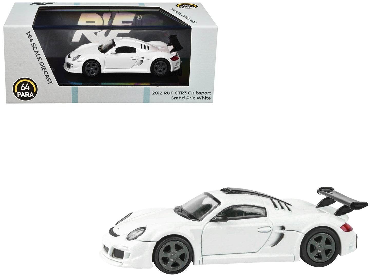 2012 RUF CTR3 Clubsport Grand Prix White 1/64 Diecast Model Car by Paragon Models free shipping USA