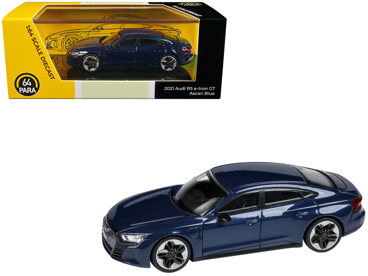 Audi E-tron GT RS Ascari Blue Metallic 1/64 Diecast Model Car by Paragon Models free shipping USA