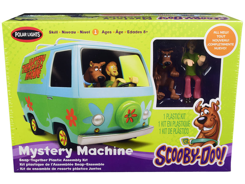 Skill 1 Snap Model Kit The Mystery Machine with Two Figurines (Scooby-Doo and Shaggy) 1/25 Scale Model by Polar Lights free shipping USA
