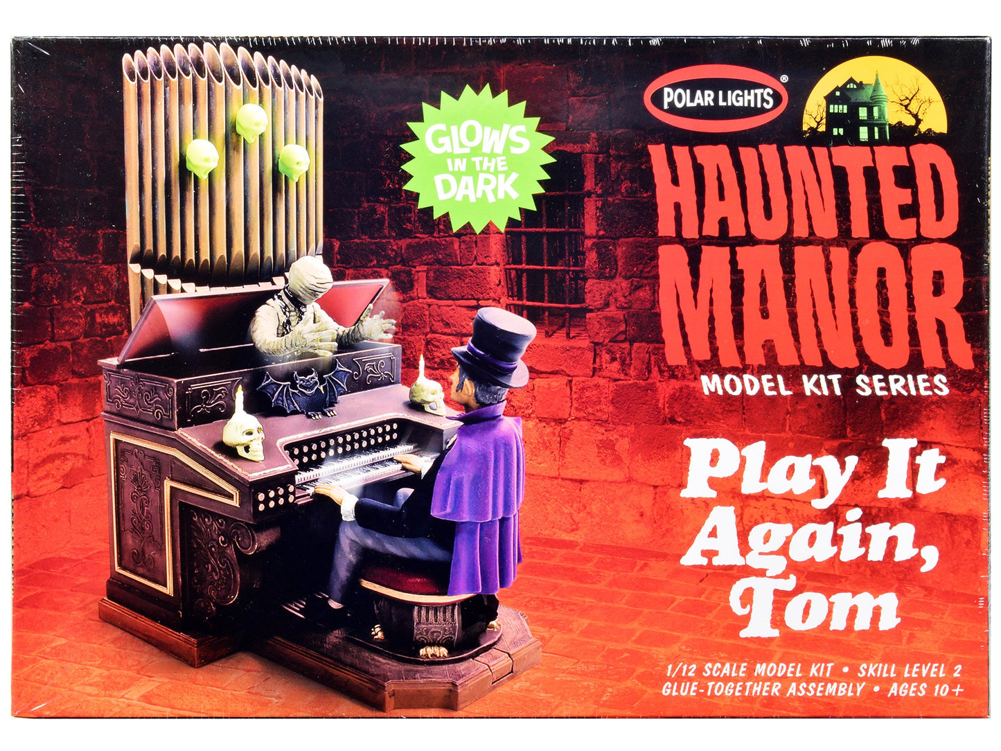 Skill 2 Model Kit Haunted Manor "Play it Again Tom" Diorama Set 1/12 Scale Model by Polar Lights free shipping USA