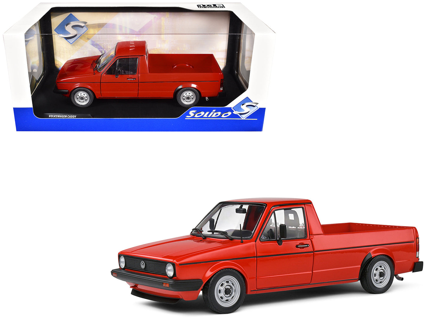 1983 Volkswagen Caddy MK 1 Pickup Truck Mars Red 1/18 Diecast Model Car by Solido free shipping USA