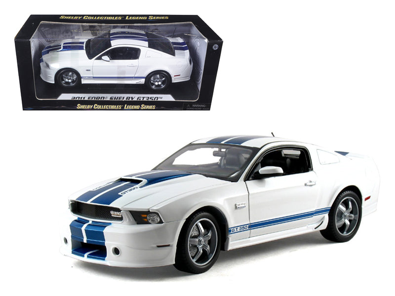 2011 Ford Shelby Mustang GT350 White 1/18 Diecast Model Car by Shelby Collectibles free shipping USA