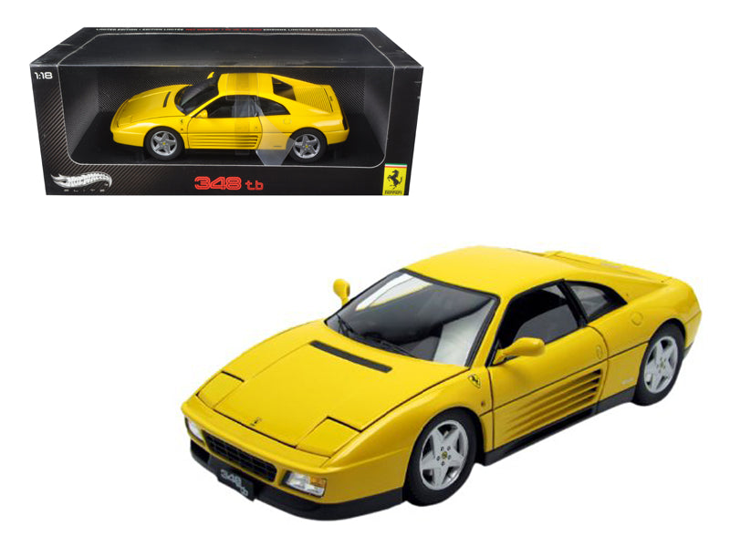 1989 Ferrari 348 TB Yellow Elite Edition 1/18 Diecast Car Model by Hot Wheels free shipping USA