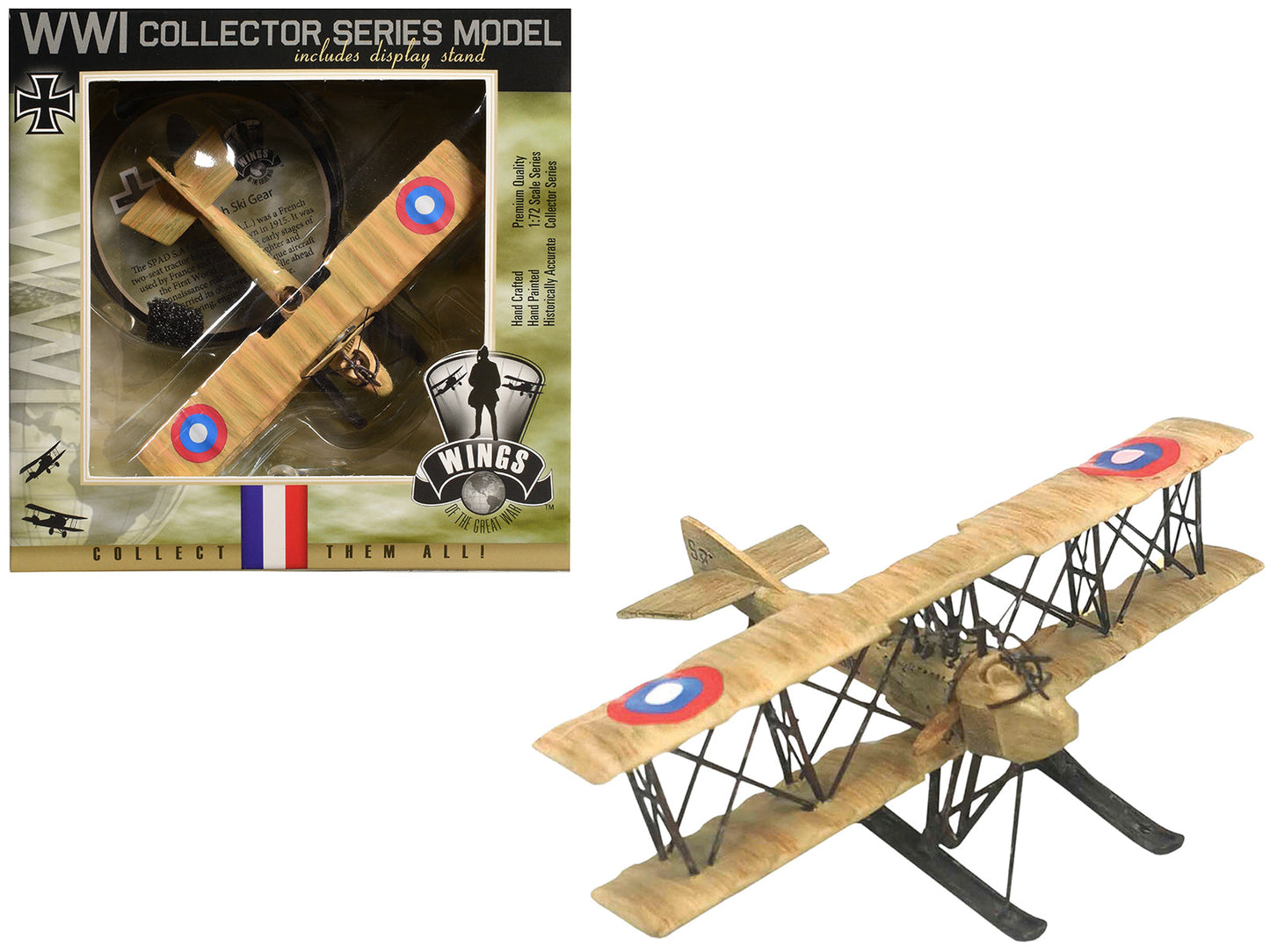 SPAD SA 4 Aircraft with Ski Gear "French Air Force" 1/72 Model Airplane by Wings of the Great War free shipping USA
