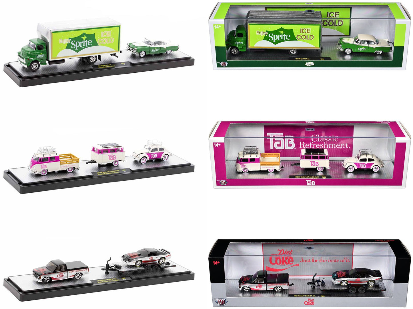 Auto Haulers "Soda" Set of 3 pieces Release 26 Limited Edition to 9600 pieces Worldwide 1/64 Diecast Models by M2 Machines free shipping USA