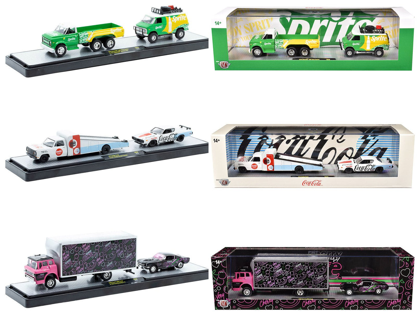 Auto Haulers "Soda" Set of 3 pieces Release 38 Limited Edition to 8000 pieces Worldwide 1/64 Diecast Models by M2 Machines free shipping USA