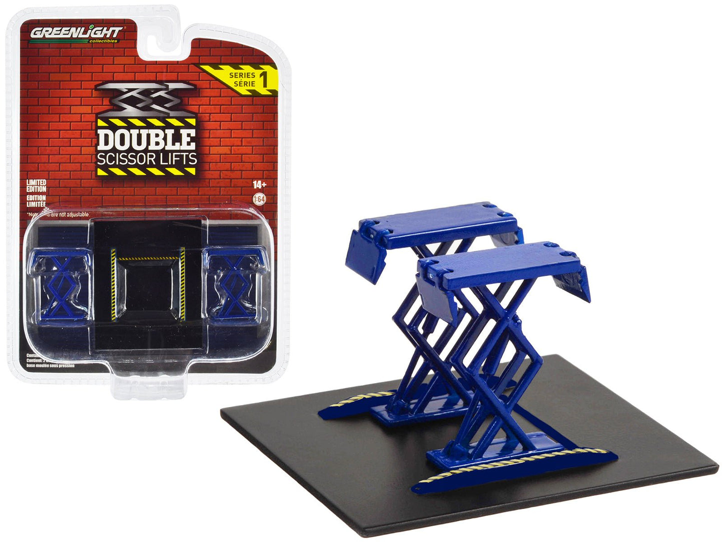 Automotive Double Scissor Lift Blue "Double Scissor Lifts" Series 1 1/64 Diecast Model by Greenlight free shipping USA