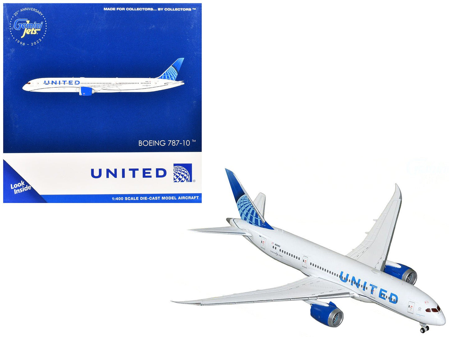 Boeing 787-8 Commercial Aircraft "United Airlines" (N26902) White with Blue Tail 1/400 Diecast Model Airplane by GeminiJets free shipping USA