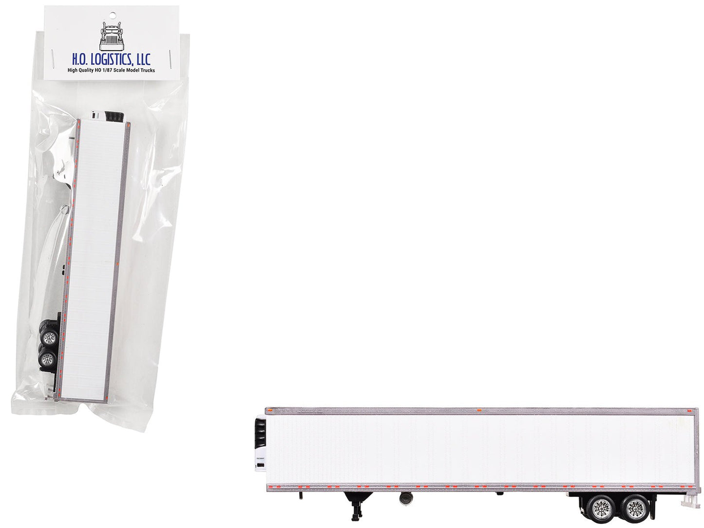 Box Dry Goods Trailer White 1/87 (HO) Scale Plastic Model by HO Logistics free shipping USA
