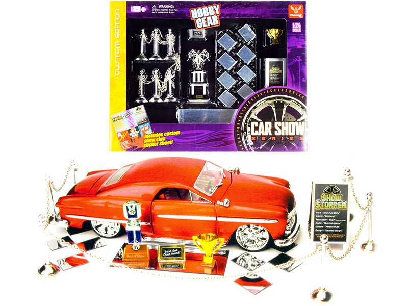 "Car Show Trophy Winner" Accessories Set for 1/24 Model Cars by Phoenix Toys free shipping USA