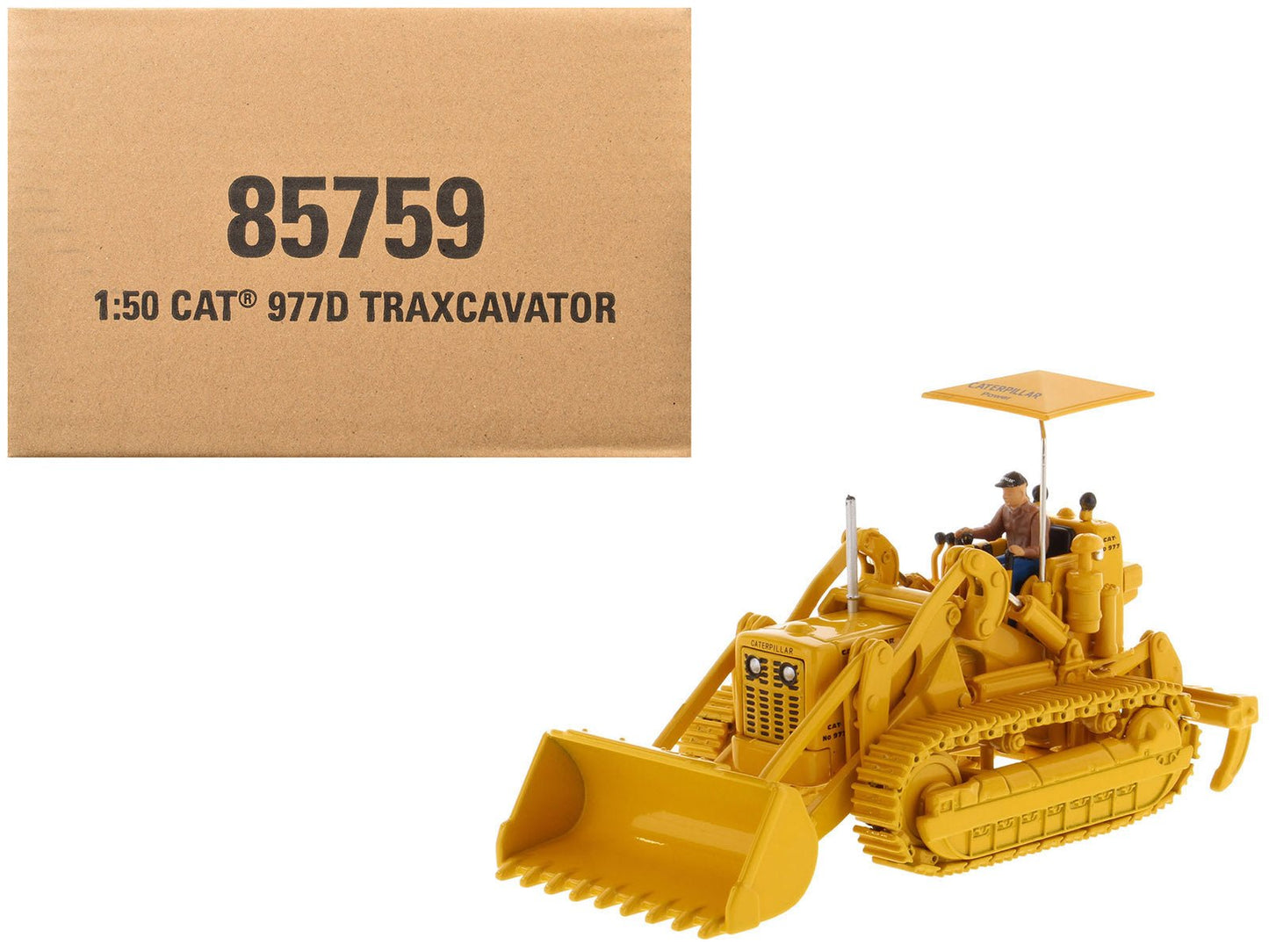CAT Caterpillar 977D Traxcavator Yellow with Operator "Vintage Series" 1/50 Diecast Model by Diecast Masters free shipping USA