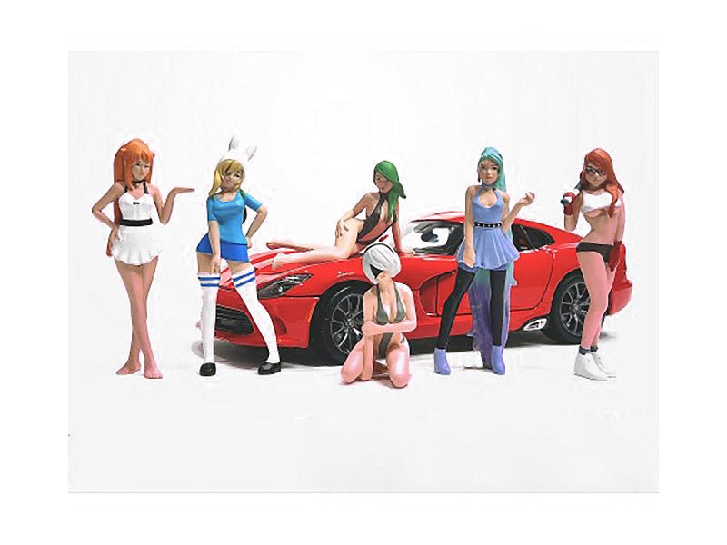 "Cosplay Girls" 6 piece Figure Set for 1/18 Scale Models by American Diorama free shipping USA