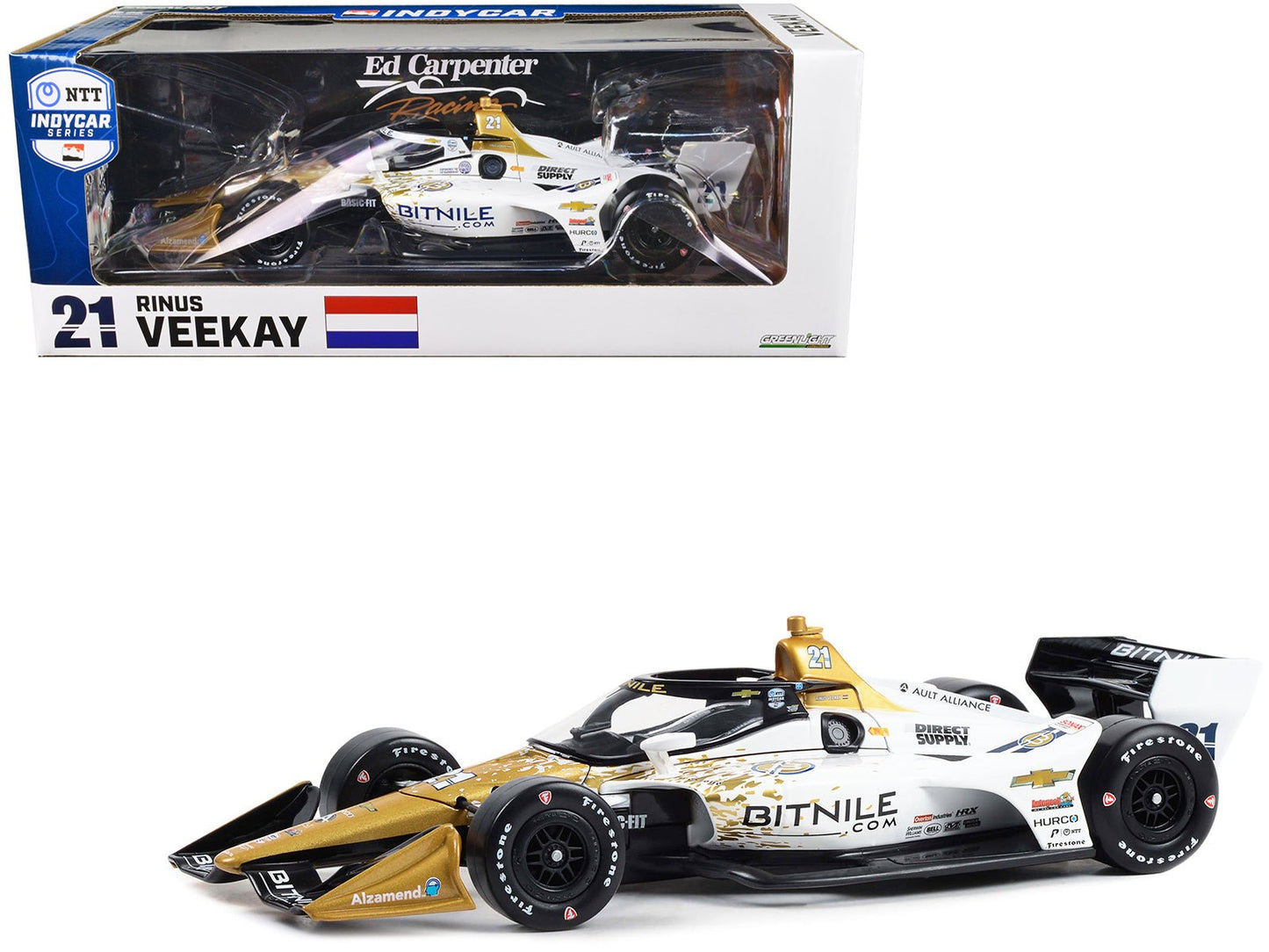 Dallara IndyCar #21 Rinus VeeKay "Bitnile" Ed Carpenter Racing (Road Course Configuration) "NTT IndyCar Series" (2023) 1/18 Diecast Model Car by Greenlight free shipping USA