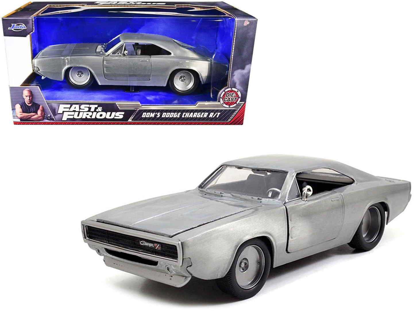Dom's 1970 Dodge Charger R/T Bare Metal "Fast & Furious 7" (2015) Movie 1/24 Diecast Model Car by Jada free shipping USA