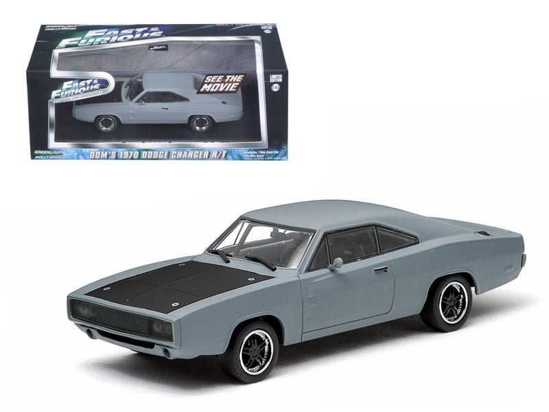 Dom's 1970 Dodge Charger R/T Primered Grey "Fast and Furious" Movie (2009) 1/43 Diecast Car Model by Greenlight free shipping USA