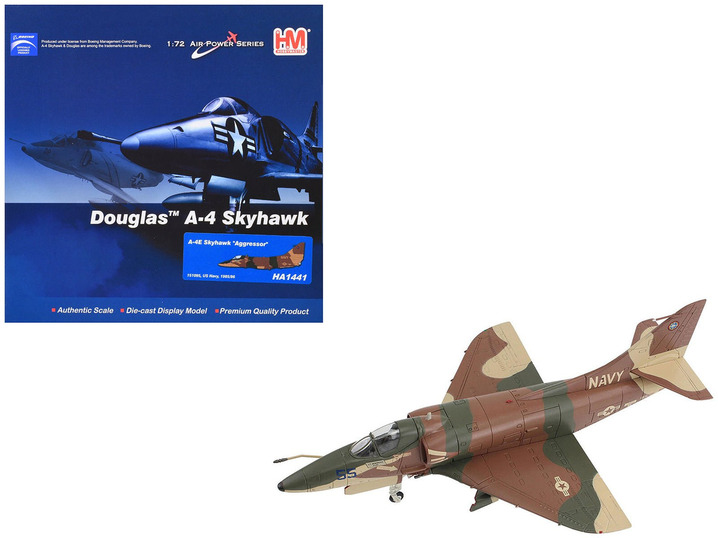 Douglas A-4E Skyhawk Aircraft "Aggressor 151095" (1985/6) United States Navy "Air Power Series" 1/72 Diecast Model by Hobby Master free shipping USA