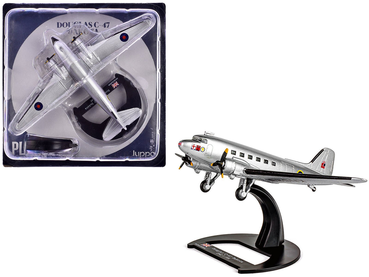 Douglas C-47 Dakota Transport Aircraft "Field Marshal Montgomery No. 24 Squadron" Royal Air Force (1945) "Planes of World War II" Series 1/144 Diecast Model Airplane by Luppa free shipping USA