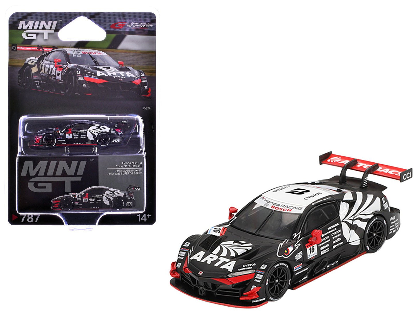 Honda NSX-GT "Type S" GT500 #16 Nirei Fukuzumi - Hiroki Otsu "ARTA" "Super GT Series" (2023) Limited Edition 1/64 Diecast Model Car by Mini GT free shipping USA