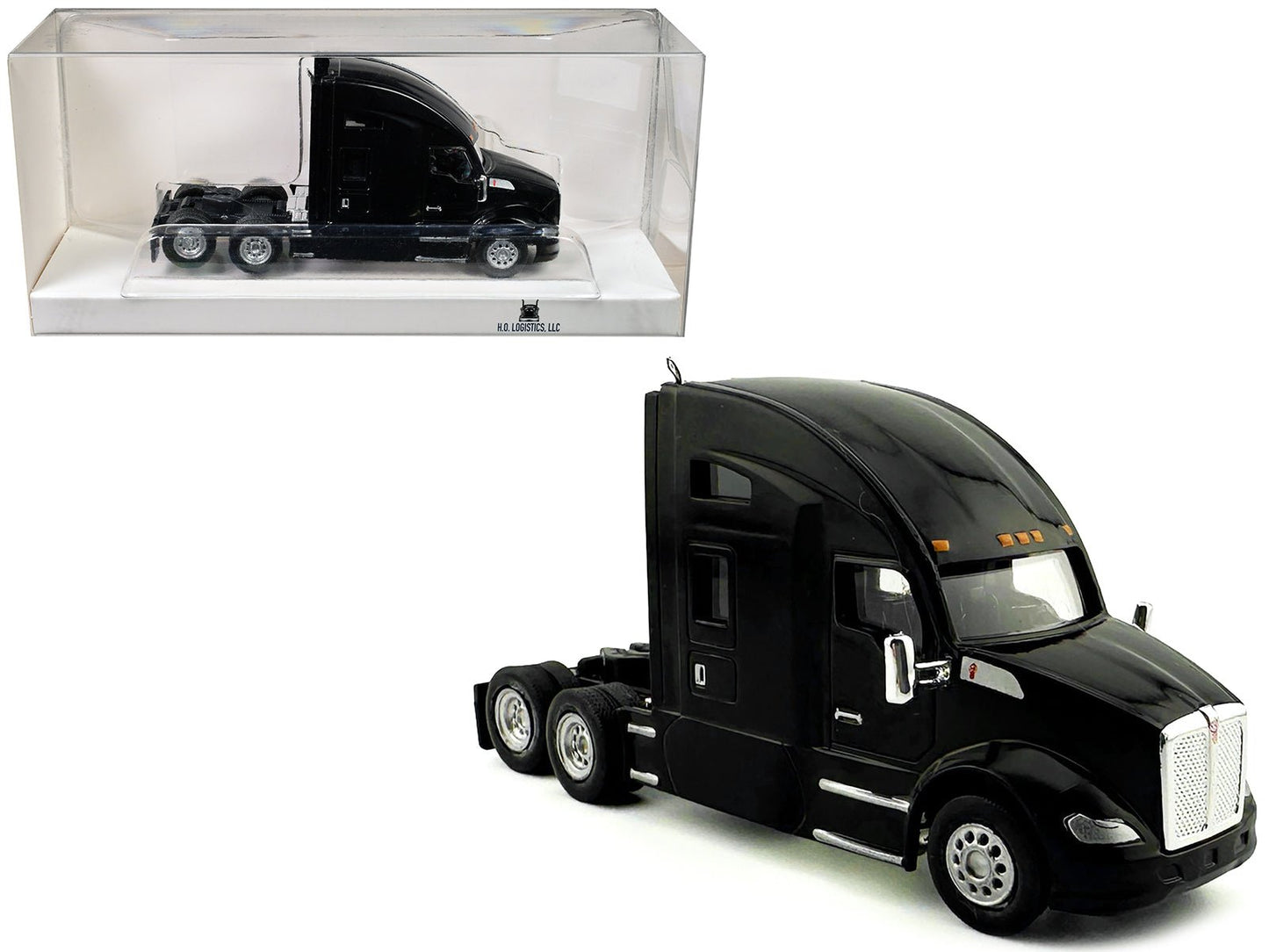 Kenworth T680 Sleeper Cab Black 1/87 (HO) Plastic Model Car by HO Logistics free shipping USA