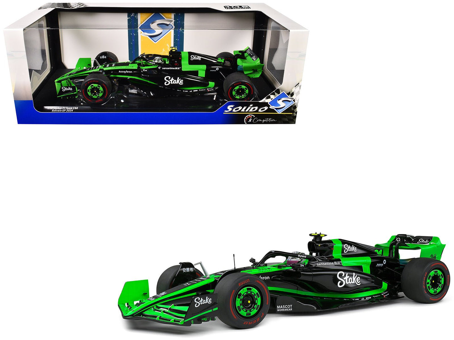 Kick Sauber C44 #24 Zhou Guanyu "Kick Sauber F1 Team" Formula One F1 "Bahrain GP" (2024) "Competition" Series 1/18 Diecast Model Car by Solido free shipping USA