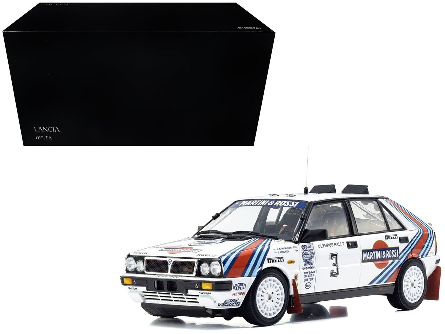 Lancia Delta HF 4WD #3 Juha Kankkunen - Juha Piironen "Martini Racing" Winner "Olympus Rally" (1987) 1/18 Diecast Model Car by Kyosho free shipping USA