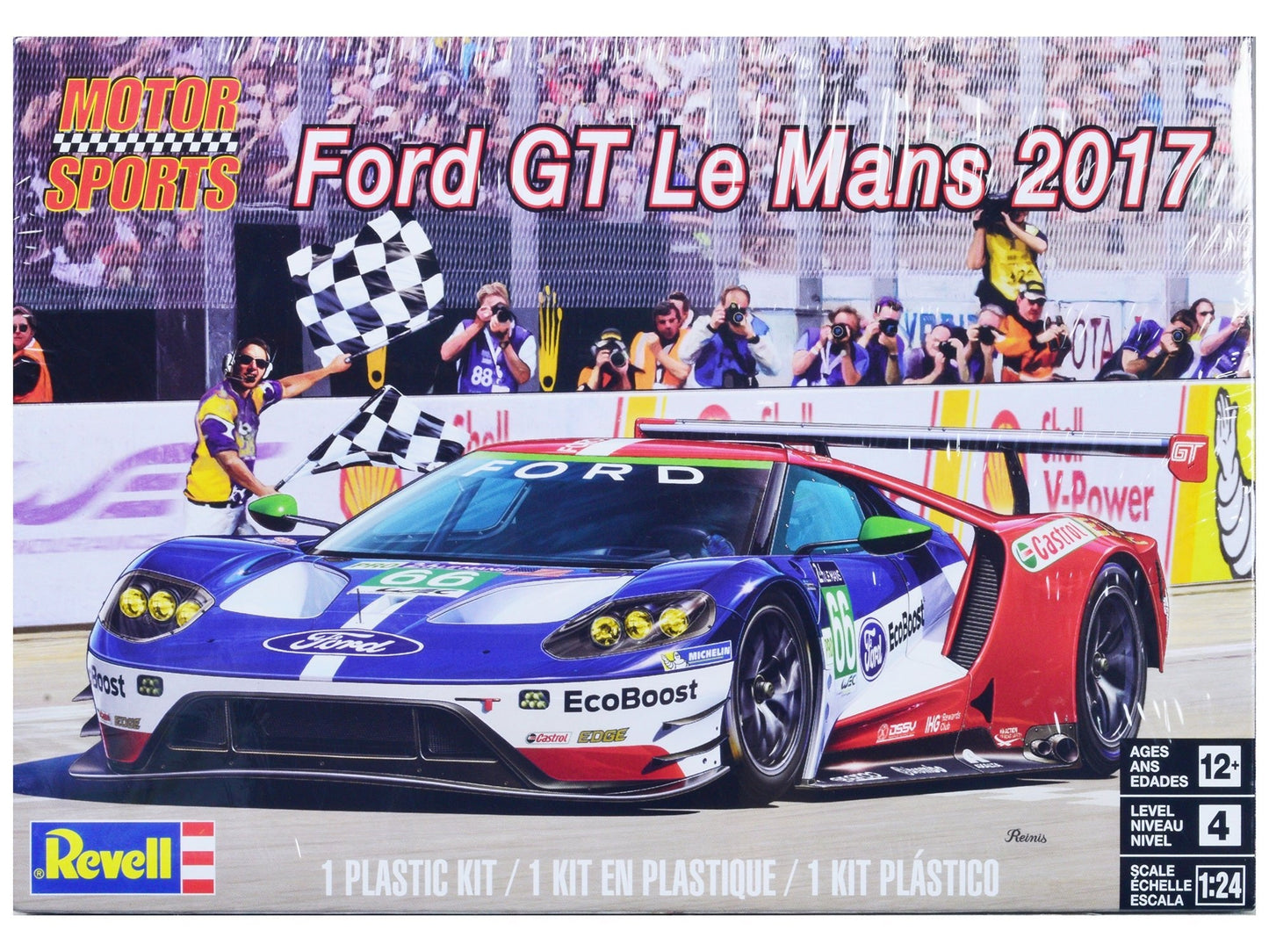 Level 4 Model Kit Ford GT "24 Hours of Le Mans" (2017) 1/24 Scale Model by Revell free shipping USA