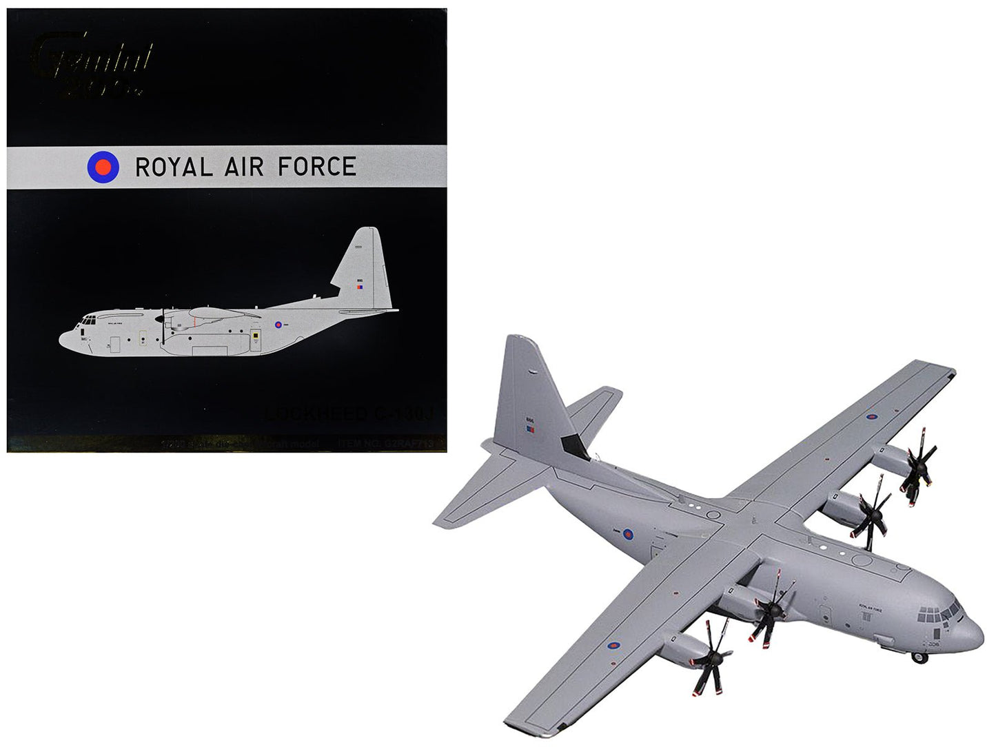 Lockheed C-130J Super Hercules Transport Aircraft "British Royal Air Force" Gray "Gemini 200" Series 1/200 Diecast Model Airplane by GeminiJets free shipping USA