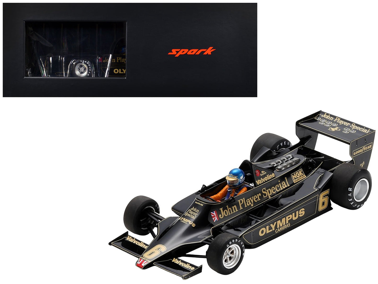 Lotus 79 #6 Ronnie Peterson "John Player Team Lotus" Winner Formula One F1 "Austrian GP" (1978) with Acrylic Display Case 1/18 Model Car by Spark free shipping USA