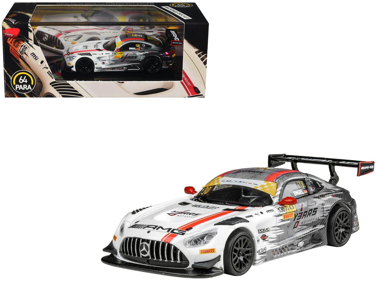 Mercedes-AMG GT3 #130 Maro Engel "GruppeM Racing" Winner "Macau GT Cup - FIA GT World Cup" (2024) 1/64 Diecast Model Car by Paragon Models free shipping USA