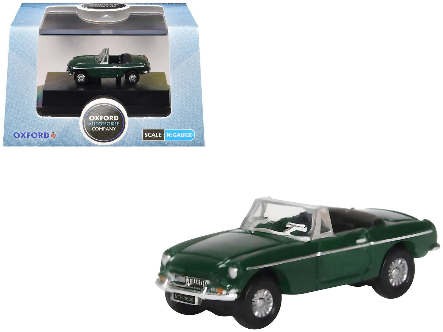 MG MGB Roadster RHD (Right Hand Drive) British Racing Green 1/148 (N) Scale Diecast Model Car by Oxford Diecast free shipping USA