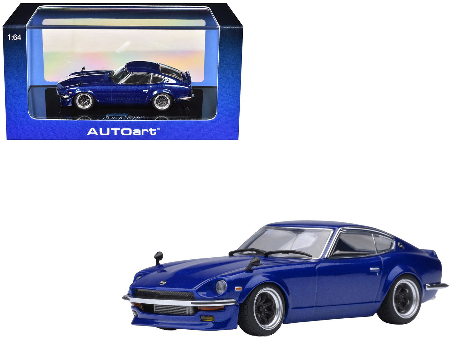 Nissan Fairlady Z RHD (Right Hand Drive) "Akuma No Z" Blue Metallic "Wangan Midnight - Comic #1 Version" Manga 1/64 Model Car by Autoart free shipping USA