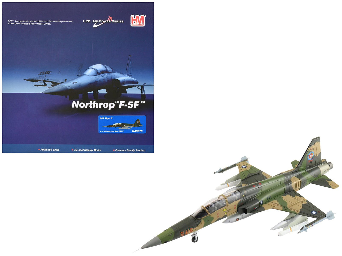 Northrop F-5F Tiger II Aircraft "46th Aggressor Squadron 7th Flight Training Wing" Republic of China Air Force "Air Power Series" 1/72 Diecast Model by Hobby Master free shipping USA