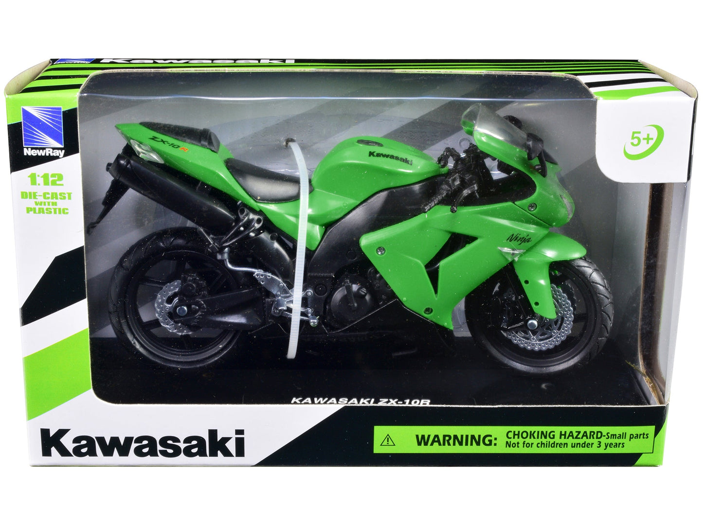 Kawasaki ZX-10R Ninja Motorcycle Green 1/12 Diecast Model by New Ray free shipping USA