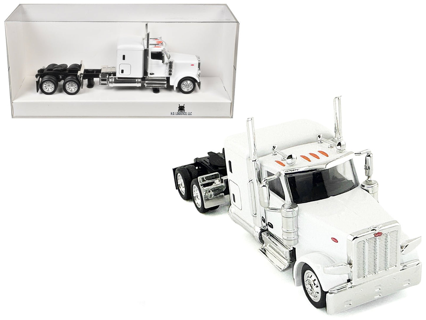 Peterbilt 589 Truck with 72 Inch Sleeper White 1/87 (HO) Plastic Model Car by HO Logistics free shipping USA