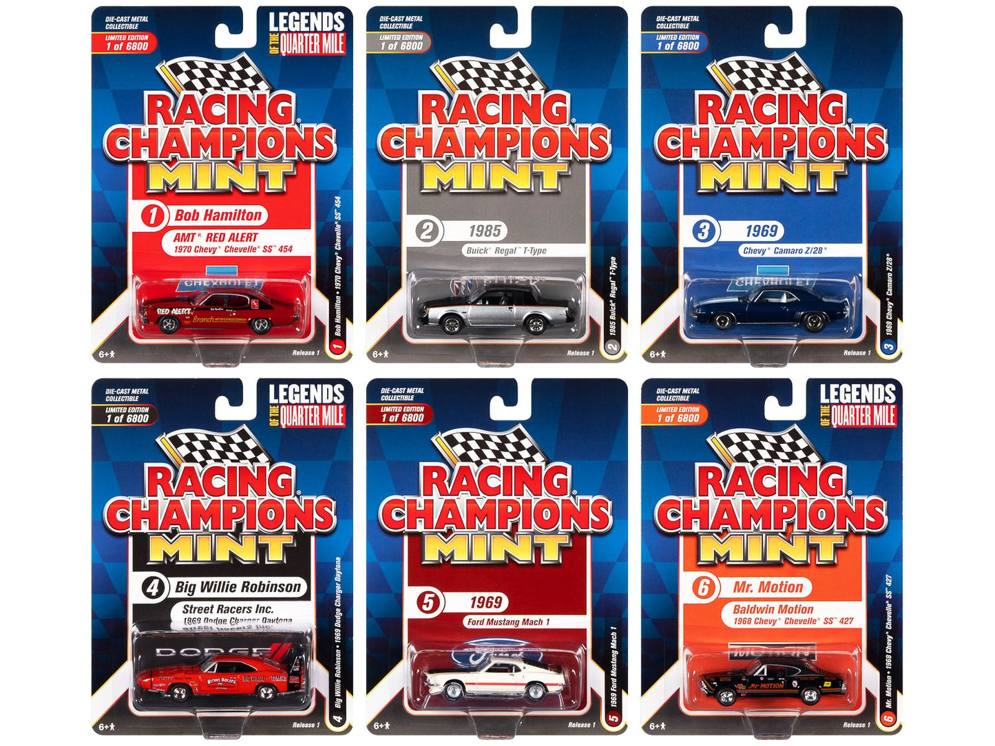 "Racing Champions Mint 2022" Set of 6 Cars Release 1 1/64 Diecast Model Cars by Racing Champions free shipping USA