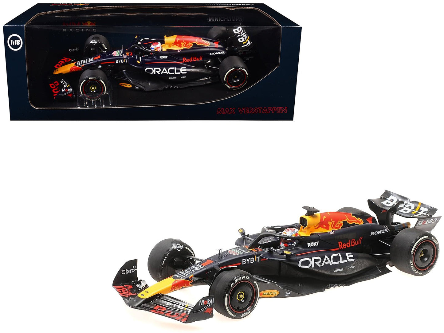 Red Bull Racing RB20 #1 Max Verstappen "Oracle" Winner F1 Formula One "Bahrain GP" (2024) with Driver Limited Edition to 580 pieces Worldwide 1/18 Diecast Model Car by Minichamps free shipping USA