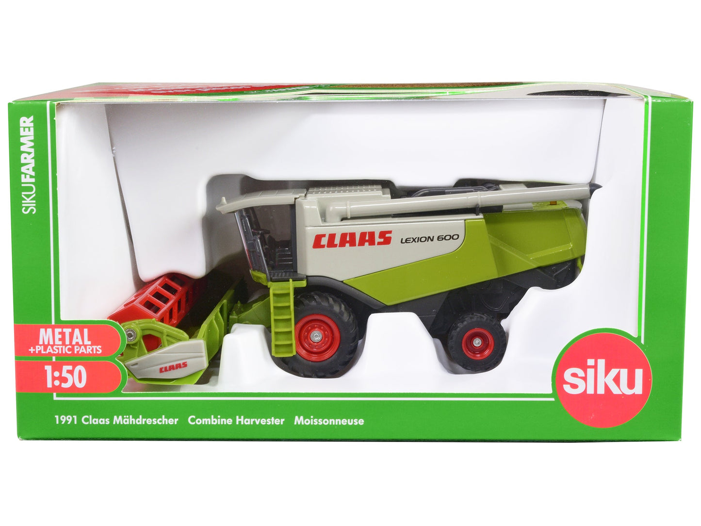 Claas Lexion 600 Combine Harvester Green and Gray 1/50 Diecast Model by Siku free shipping USA