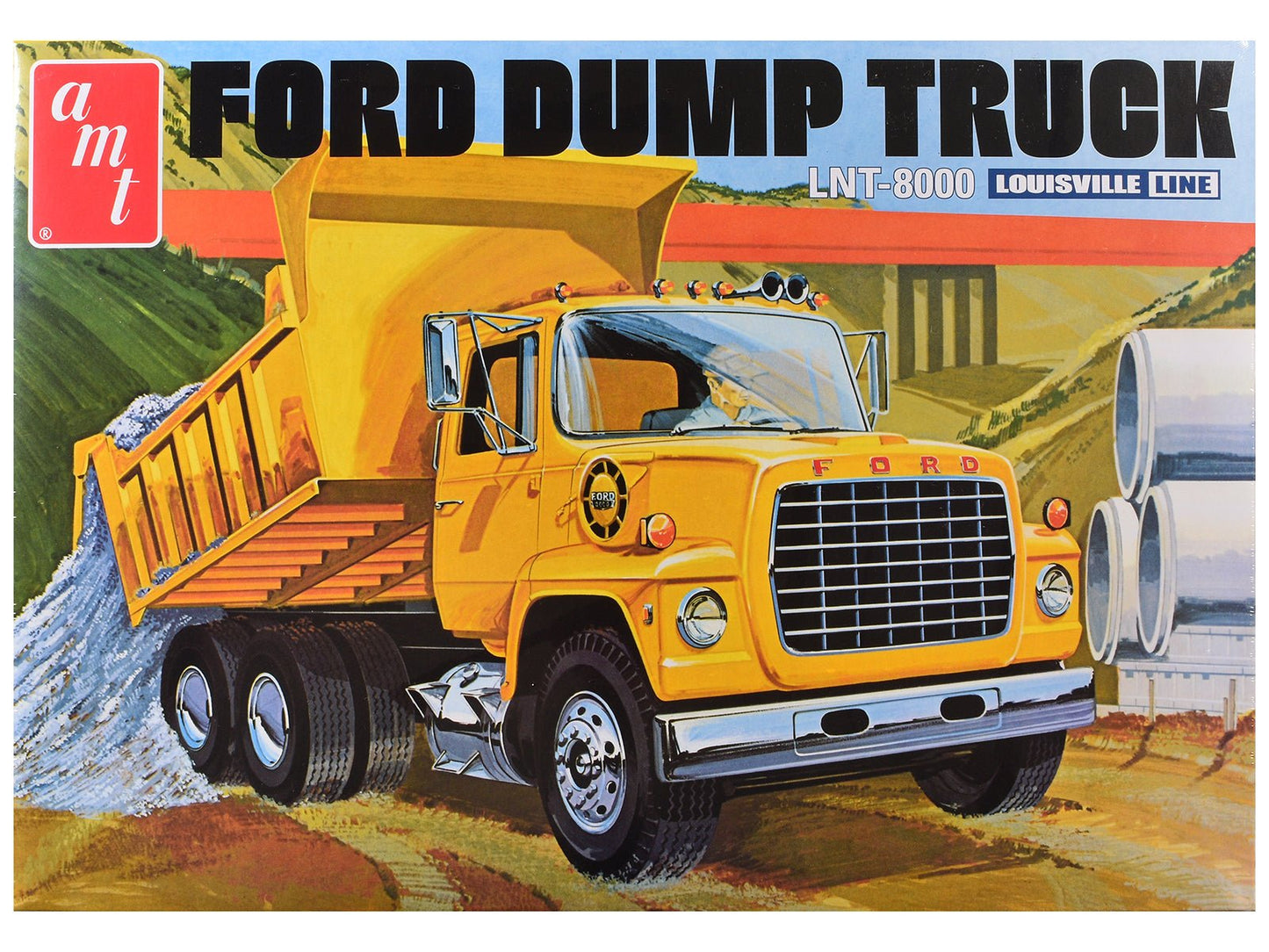 Skill 3 Model Kit Ford LNT-8000 Louisville Line Dump Truck 1/25 Scale Model by AMT free shipping USA