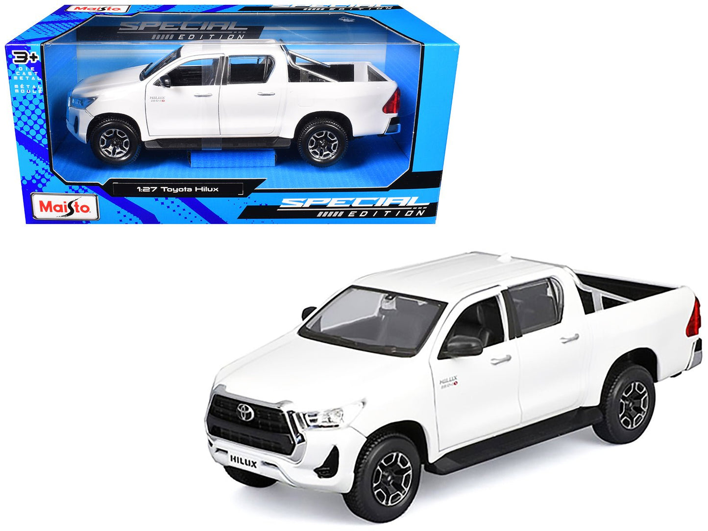 Toyota Hilux Pickup Truck White "Special Edition" Series 1/27 Diecast Model Car by Maisto free shipping USA