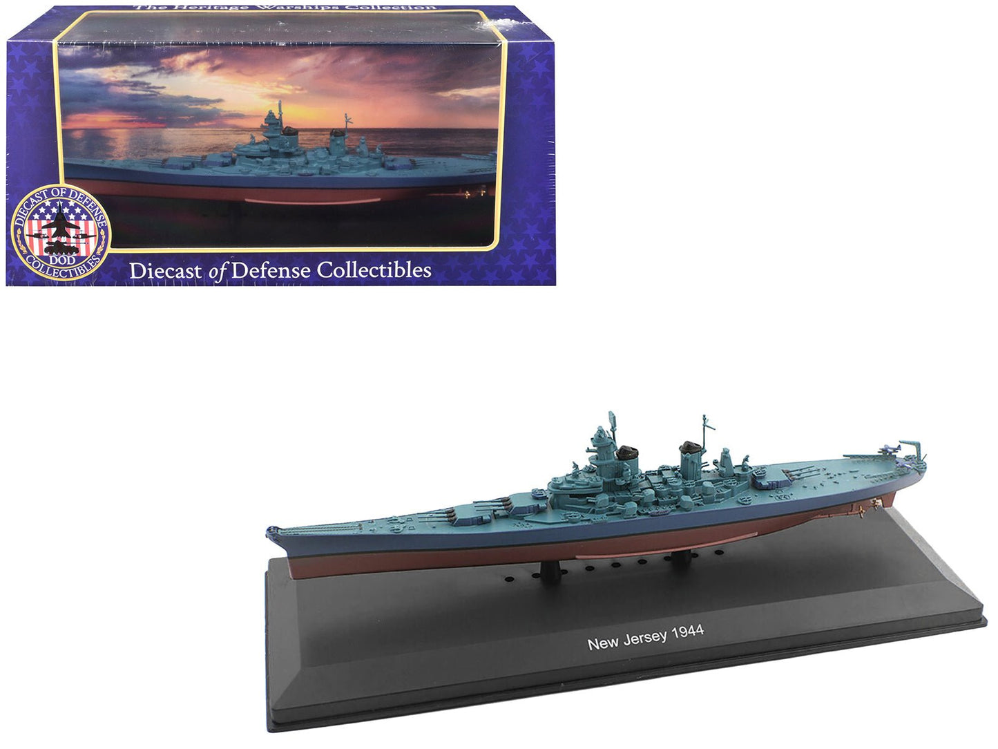 USS New Jersey (BB-62) Battleship (1944) 1/1100 Diecast Model by Diecast of Defense free shipping USA