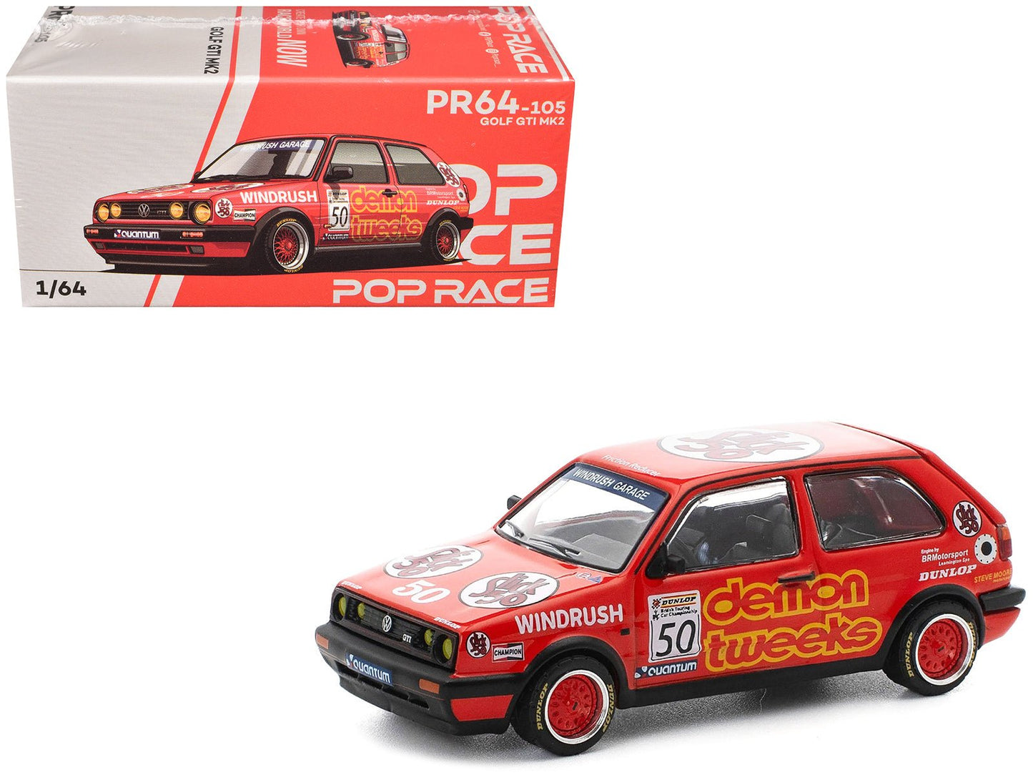 Volkswagen Golf GTI MK2 #50 Demon Tweeks "British Touring Car Championship" (1988) 1/64 Diecast Model Car by Pop Race free shipping USA