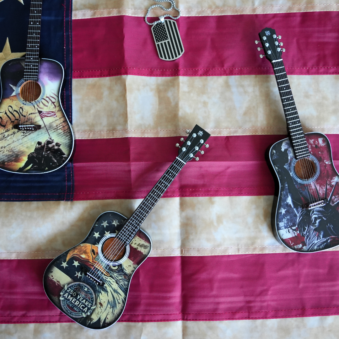 America 250 Collectible Miniature Guitar