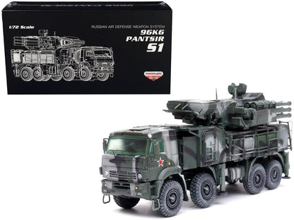Pantsir S1 96K6 Self-Propelled Air Defense Weapon System Tri-Color Camouflage "Russia's Armed Forces" "Armor Premium" Series 1/72 Diecast Model by Panzerkampf  free shipping USA