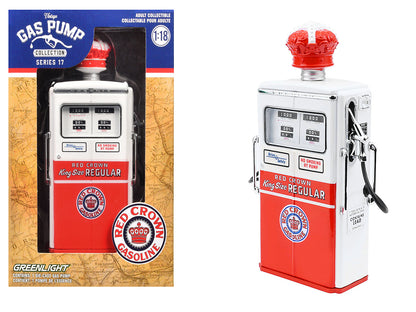 1954 Tokheim 350 Twin Gas Pump "Red Crown Gasoline" White and Red "Vintage Gas Pumps" Series 17 1/18 Diecast Replica by Greenlight  free shipping USA