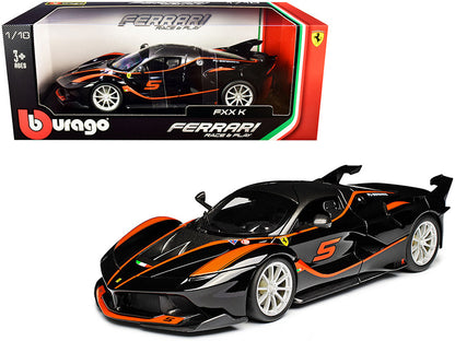 Ferrari FXX-K #5 Fu Songyang Black with Gray Top and Orange Stripes 1/18 Diecast Model Car by Bburago  free shipping USA