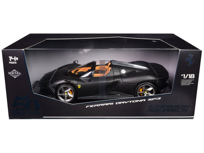 Ferrari Daytona SP3 Carbon Fiber "Carbon Series - Bburago 50th Anniversary" 1/18 Diecast Model Car by Bburago  free shipping USA