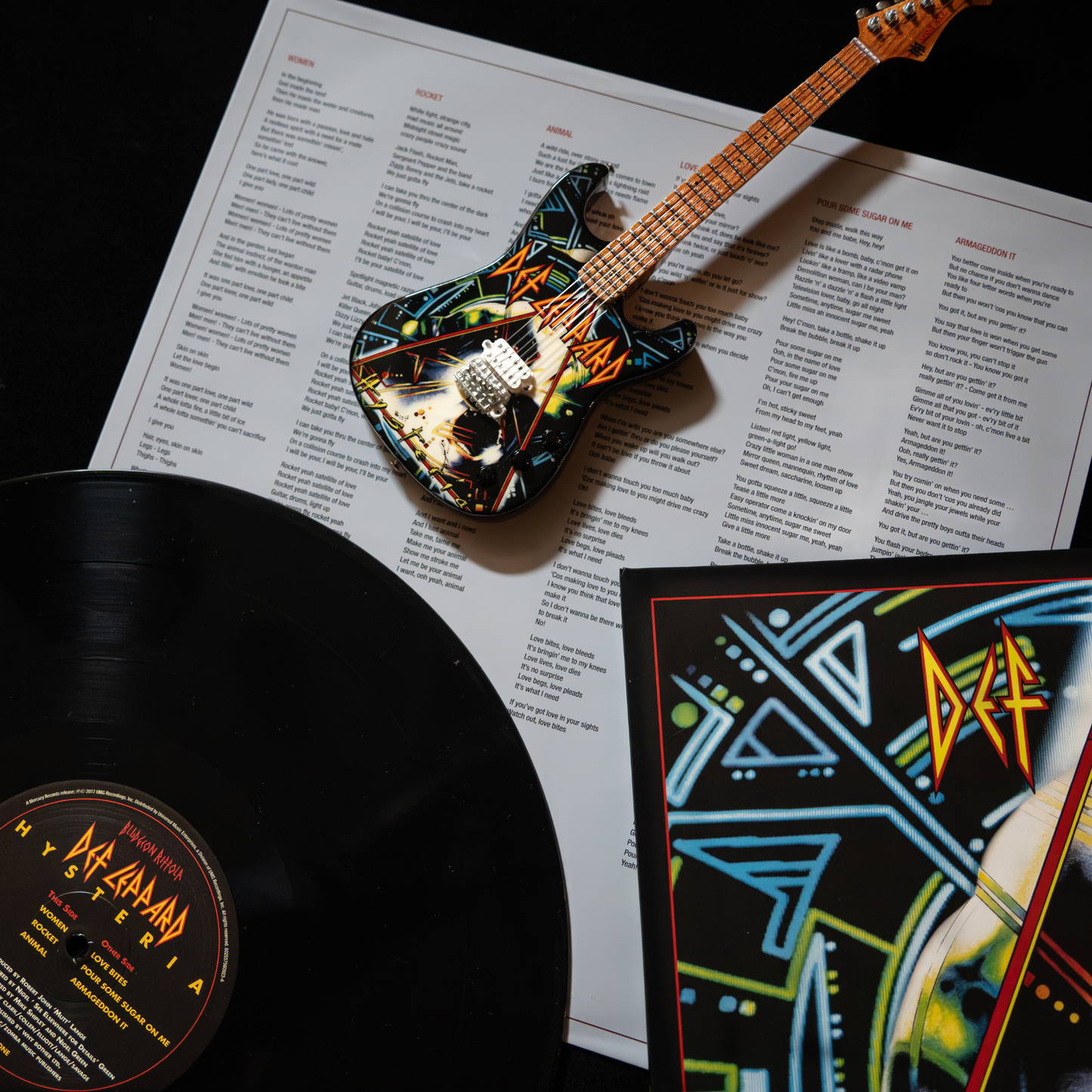 Def Leppard’s “Hysteria” Collectible Miniature Guitar