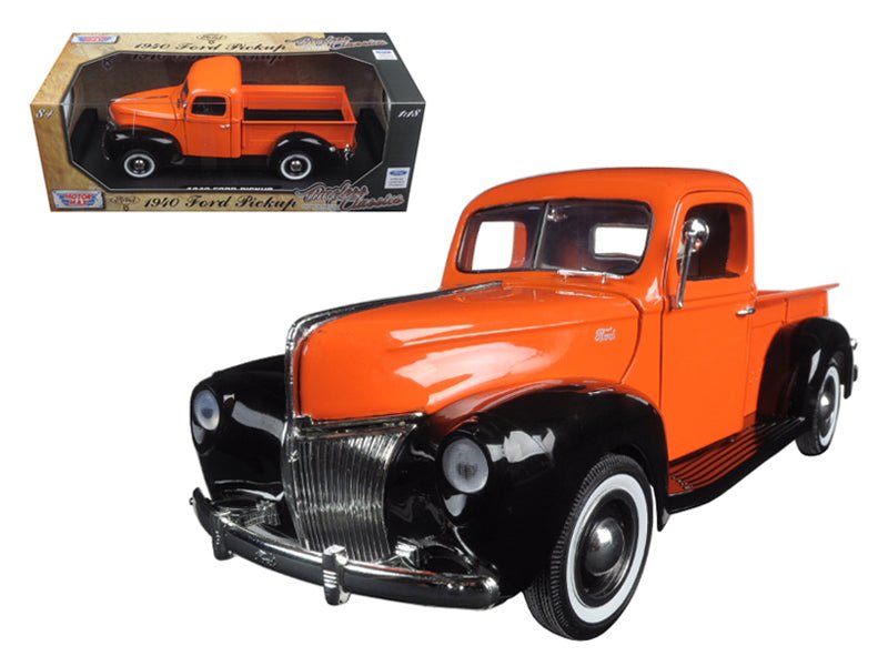 1940 Ford Pickup Truck Orange "Timeless Classics" 1/18 Diecast Model Car by Motormax  free shipping USA