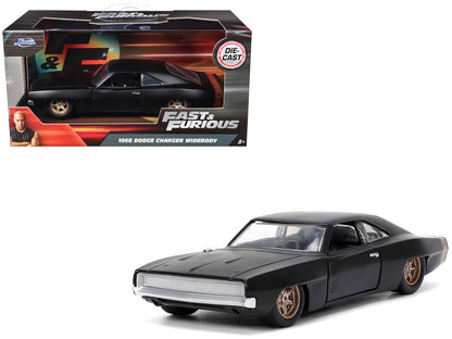 1968 Dodge Charger Widebody Matt Black with Bronze Tail Stripe "F9" (2021) Movie "Fast & Furious" Series 1/32 Diecast Model Car by Jada  free shipping USA